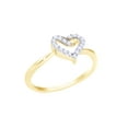 thumbnail image 1 of AFFY White Natural Diamond Heart Promise Band Ring In 10k Yellow Gold (0.15 Cttw), 1 of 1