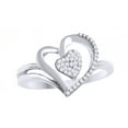 thumbnail image 1 of AFFY White Natural Diamond Heart Promise Ring In 10k White Gold, 1 of 1