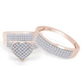 thumbnail image 1 of AFFY White Natural Diamond Heart Trio Wedding Ring Set In 14k Rose Gold (0.75 Cttw), Ring Size -6, 1 of 8