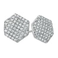 thumbnail image 1 of AFFY White Natural Diamond Hexagon Cluster Stud Earrings In 14K Solid White Gold (0.5 Ct), 1 of 1
