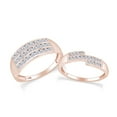 thumbnail image 1 of AFFY White Natural Diamond His And Hers Wedding Band Ring Set in 14K Rose Gold (1.13 Cttw), 1 of 6