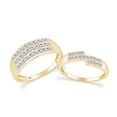 thumbnail image 1 of AFFY White Natural Diamond His And Hers Wedding Band Ring Set in 14K Yellow Gold (1.13 Cttw), 1 of 6