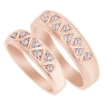 thumbnail image 1 of AFFY White Natural Diamond His And Hers Wedding Band Set in 14K Rose Gold (0.33 Cttw), 1 of 1