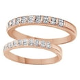 thumbnail image 1 of AFFY White Natural Diamond His And Hers Wedding Band Set in 14K Rose Gold (0.5 Cttw), 1 of 1