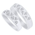 thumbnail image 1 of AFFY White Natural Diamond His And Hers Wedding Band Set in 14K White Gold (0.33 Cttw), 1 of 1