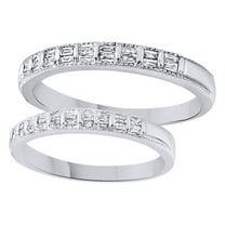 White Natural Diamond His And Hers Wedding Band Set in 14K White Gold (0.5 Cttw)