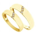 thumbnail image 1 of AFFY White Natural Diamond His And Hers Wedding Band Ring Set in 14K Yellow Gold (0.1 Cttw) By, 1 of 1