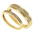 thumbnail image 1 of AFFY White Natural Diamond His And Hers Wedding Band Set in 14K Yellow Gold (0.25 Cttw), 1 of 2