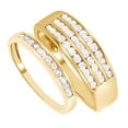 thumbnail image 1 of AFFY White Natural Diamond His And Hers Wedding Band Set in 14K Yellow Gold (0.88 Cttw) By, 1 of 1