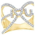 thumbnail image 1 of AFFY White Natural Diamond I Love U Orbit Cage Heart Ring in 10k Yellow Gold, 1 of 1