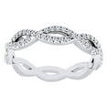thumbnail image 1 of AFFY White Natural Diamond Infinity Eternity Band Ring In 14K Solid White Gold (0.37 Ct), Ring Size-10, 1 of 1