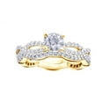 thumbnail image 1 of AFFY White Natural Diamond Infinity Twist Wedding Set Ring In 10k Yellow Gold (1 Cttw), 1 of 1