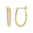 thumbnail image 1 of AFFY White Natural Diamond Inside Out Oval Hoop Earrings in 14K Yellow Gold (0.25 Cttw), 1 of 1