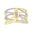 thumbnail image 1 of White Natural Diamond Interlocking Chain Link Ring in 10k Yellow Gold (0.33 Cttw) By Jewel Zone US, 1 of 1