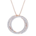 thumbnail image 1 of AFFY White Natural Diamond Interlocking Circles Pendant Necklace in 14K Solid Rose Gold (0.33 Ct), 1 of 1