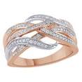 thumbnail image 1 of AFFY White Natural Diamond Intertwining Multi-Row Ring in Two-Tone 10k Rose Gold By, 1 of 1