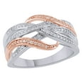 thumbnail image 1 of AFFY White Natural Diamond Intertwining Multi-Row Ring in Two-Tone 10k White Gold, 1 of 1