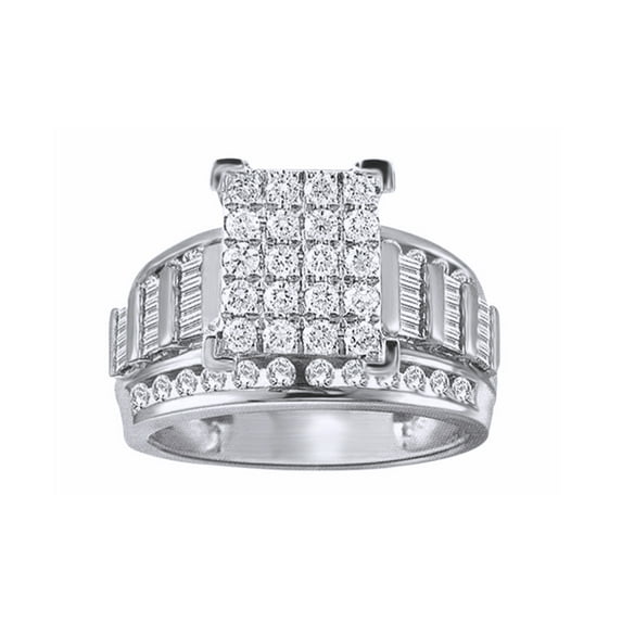 AFFY White Natural Diamond Invisible Ring In Solid Gold (0.5 Cttw)