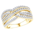 thumbnail image 1 of AFFY White Natural Diamond Layered Crossover Ring in 10k Yellow Gold By, 1 of 1