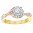 thumbnail image 1 of AFFY White Natural Diamond Layered Frame Swirl Engagement Ring in 10k Tri-Tone Yellow Gold, 1 of 1