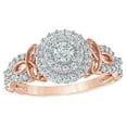 thumbnail image 1 of AFFY White Natural Diamond Layered Frame Trinity Celtic Knot Ring in 10k Rose Gold, 1 of 1