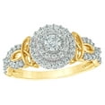thumbnail image 1 of AFFY White Natural Diamond Layered Frame Trinity Celtic Knot Ring in 10k Yellow Gold, 1 of 1