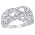 thumbnail image 1 of AFFY White Natural Diamond Layered Orbit Ring in 10K Solid Gold (1 Cttw), 1 of 1