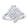 thumbnail image 1 of AFFY White Natural Diamond Marquise Cluster Twist Ring in 10k White Gold, 1 of 1