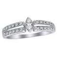 thumbnail image 1 of AFFY White Natural Diamond Marquise Split Shank Promise Ring In 10k White Gold (0.25 Cttw), 1 of 1