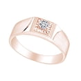 thumbnail image 1 of AFFY White Natural Diamond Men Solitaire Wedding Band Ring 14k Solid Rose Gold (I-J Color, I2-I3 Clarity, 0.14 Cttw) Ring Size-13, 1 of 1