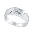 thumbnail image 1 of AFFY White Natural Diamond Men Solitaire Wedding Band Ring 14k Solid White Gold (I-J Color, I2-I3 Clarity, 0.14 Cttw) Ring Size-12.5, 1 of 1