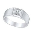 thumbnail image 1 of AFFY White Natural Diamond Men Wedding Anniversary Band Ring 14k Solid White Gold (I-J Color, I2-I3 Clarity, 0.24 Ctw) Ring Size-13.5, 1 of 1