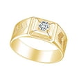 thumbnail image 1 of AFFY White Natural Diamond Mens Anniversary Wedding Band Ring 14K Solid Yellow Gold (I-J Color, I2-I3 Clarity, 0.25 Cttw) Ring Size-14, 1 of 1