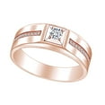 thumbnail image 1 of AFFY White Natural Diamond Mens Engagement Wedding Ring 14K Solid Rose Gold (I-J Color, I2-I3 Clarity, 0.16 Cttw) Ring Size-8, 1 of 1