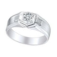thumbnail image 1 of AFFY White Natural Diamond Mens Engagement Wedding Ring 14K Solid White Gold (I-J Color, I2-I3 Clarity, 0.30 Cttw) Ring Size-10.5, 1 of 1