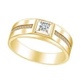 thumbnail image 1 of AFFY White Natural Diamond Mens Engagement Wedding Ring 14K Solid Yellow Gold (I-J Color, I2-I3 Clarity, 0.16 Cttw) Ring Size-14, 1 of 1