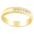 thumbnail image 1 of AFFY White Natural Diamond MilgraComfort Fit Men's Band Ring 14K Solid Yellow Gold (0.16 Ct), 1 of 1