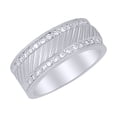 thumbnail image 1 of AFFY White Natural Diamond Milgrain Anniversary Band Ring in 14k White Gold (0.33 Cttw) Ring Size : 5.5, 1 of 1