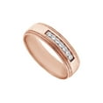thumbnail image 1 of AFFY White Natural Diamond Milgrain Wedding Band Ring In 10k Rose Gold (0.1 Cttw), 1 of 1