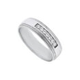 thumbnail image 1 of AFFY White Natural Diamond Milgrain Wedding Band Ring In 10k White Gold (0.1 Cttw), 1 of 1