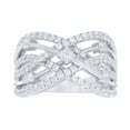 thumbnail image 1 of AFFY White Natural Diamond Multi Row Crossover Ring in 10K White Gold (1 cttw), 1 of 1