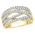 thumbnail image 1 of AFFY White Natural Diamond Multi-Row Crossover Ring in 10k Yellow Gold, 1 of 1