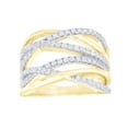 thumbnail image 1 of AFFY White Natural Diamond Multi Row Intertwined Ring in 10K Yellow Gold (0.75 cttw), 1 of 1