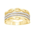 thumbnail image 1 of AFFY White Natural Diamond Multi-Row Open Braid Ring in 10k Yellow Gold, 1 of 1