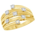 thumbnail image 1 of AFFY White Natural Diamond Multi-Row Orbit Ring in Solid 10k Yellow Gold, 1 of 1