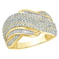 thumbnail image 1 of AFFY White Natural Diamond Multi-Row Wave Promise Ring in 10k Yellow Gold, 1 of 1