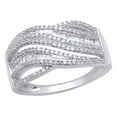 thumbnail image 1 of AFFY White Natural Diamond Multi Row Wave Ring In 10k White Gold, 1 of 1