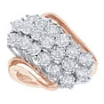thumbnail image 1 of AFFY White Natural Diamond Multi Stone Wave Ring in 10K Rose Gold (1 cttw), 1 of 1