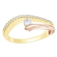 thumbnail image 1 of AFFY White Natural Diamond Open Asymmetrical Engagement Ring in Two-Tone 10k Yellow Gold, 1 of 1