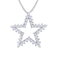 thumbnail image 1 of AFFY White Natural Diamond Open Star Pendant Necklace in 14K Solid White Gold (0.37 Ct), 1 of 1